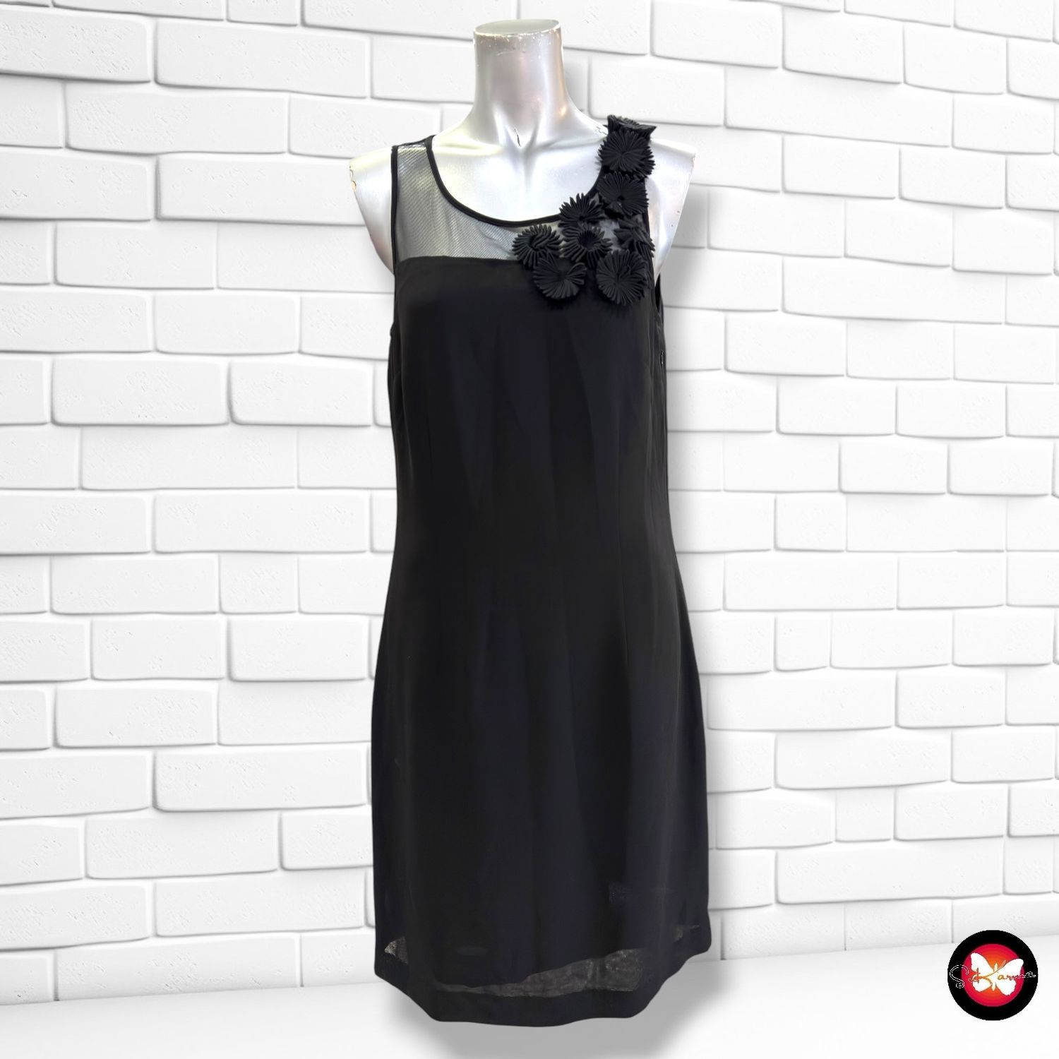 **HOY** Vestido de noche con transparencias CAROLL color Negro Talla 38