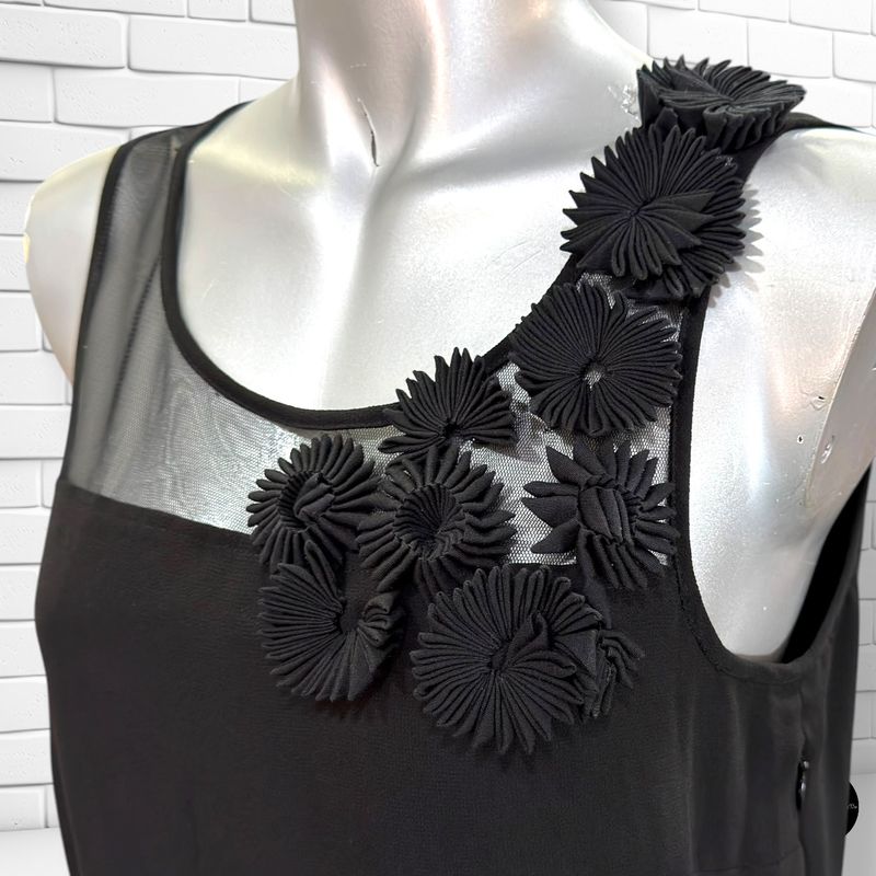 **HOY** Vestido de noche con transparencias CAROLL color Negro Talla 38