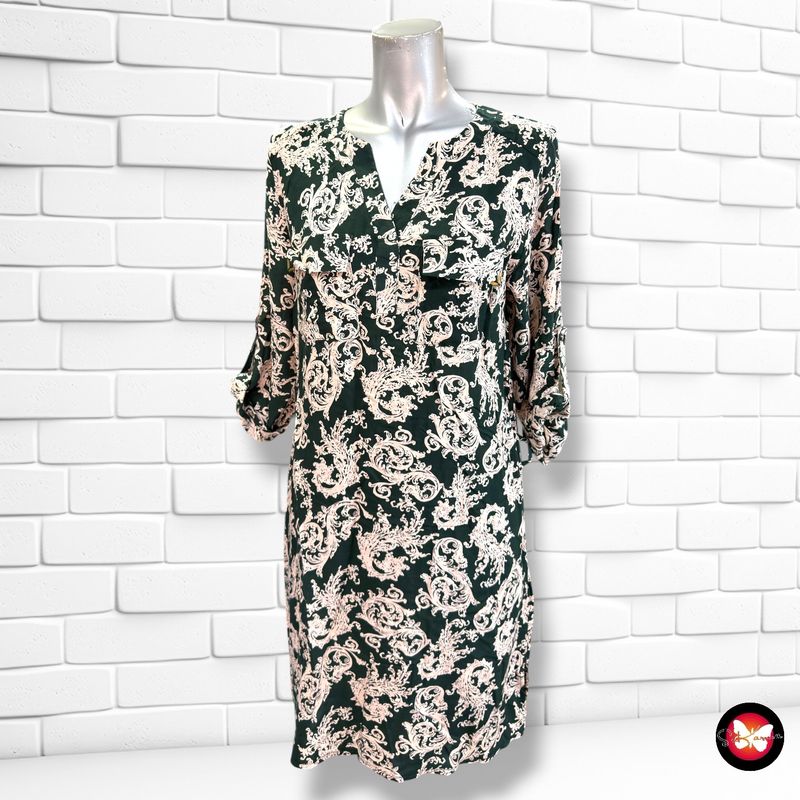 **HOY** Vestido de media manga color Verde y nude Talla S