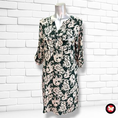 **HOY** Vestido de media manga color Verde y nude Talla S