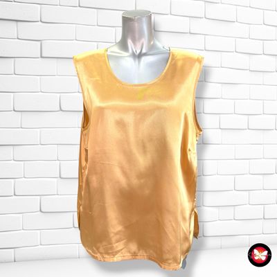 **HOY** Blusa satinada sin mangas color Dorado Talla L/XL