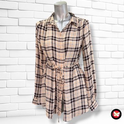 **HOY** Camisa de cuadros premamá H&M color Rosa, marrón y azul Talla XS
