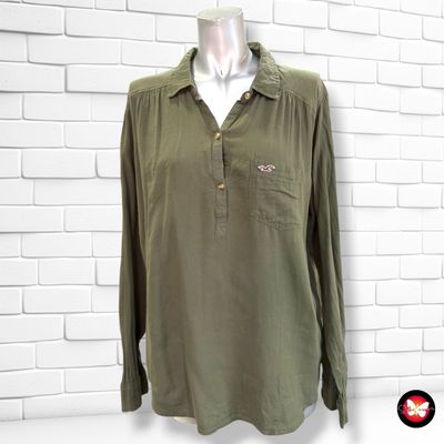 **HOY** Blusa de manga larga HOLLISTER color Verde militar Talla L (grande)