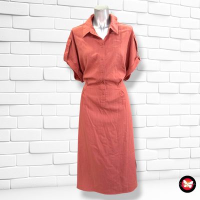 **HOY** Vestido midi camisero RESERVED color Ladrillo Talla 46