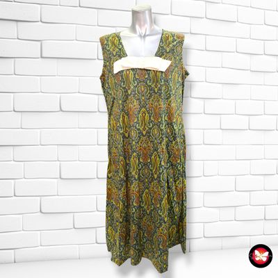 **HOY** Vestido midi sin mangas color Verde y varios Talla L/XL