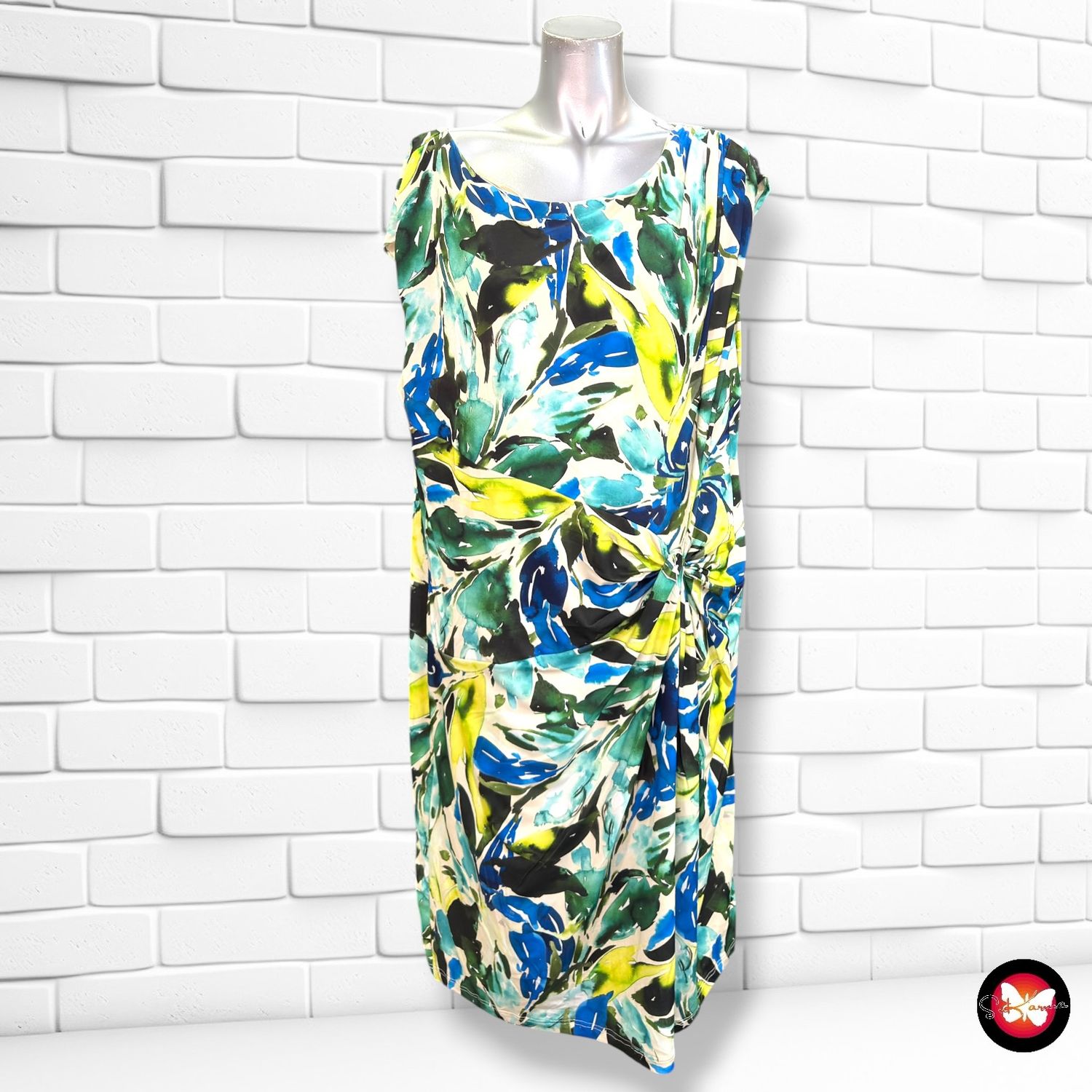 **HOY** Vestido sin mangas con drapeado PUNTO ROMA color Varios Talla XL