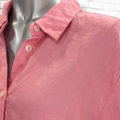 **HOY** Camisa de media manga de lino ROSSANA DIVA color Rosa Talla 42 (grande)