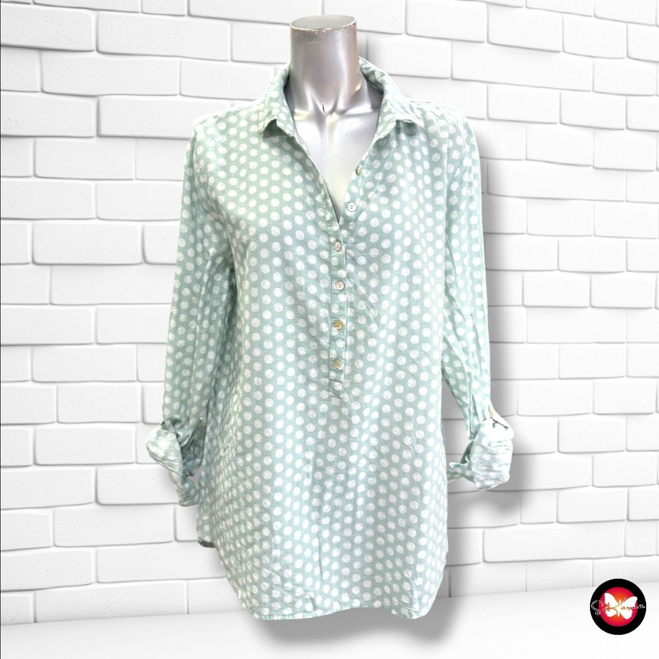 **HOY** Blusa de lunares  color Menta Talla ÚNICA