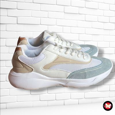 **HOY** Zapatillas SLAZENGER color Blanco, beige y celeste Talla Calzado 40