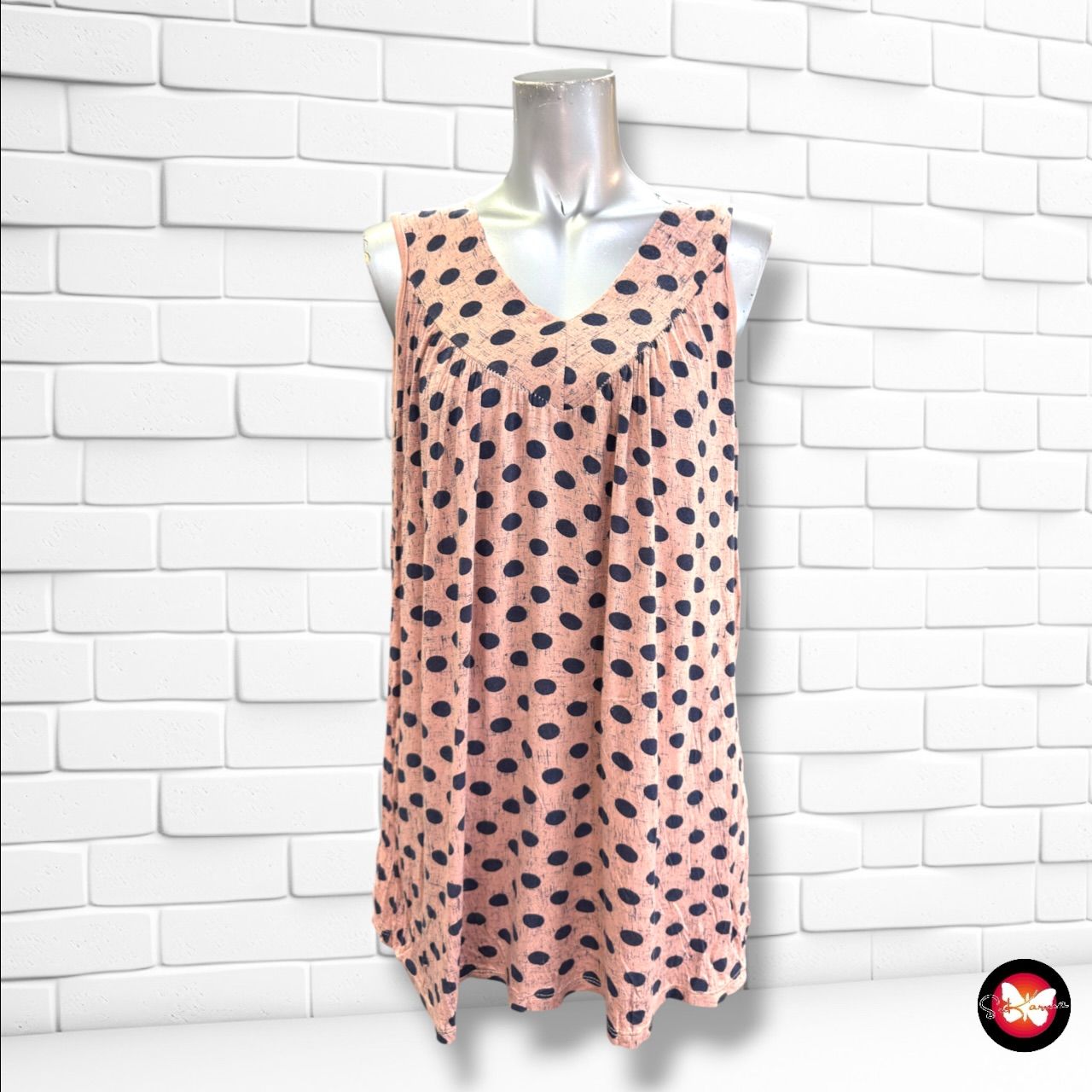 **HOY** Camiseta sin mangas  color Rosa y azul marino Talla ÚNICA GRANDE