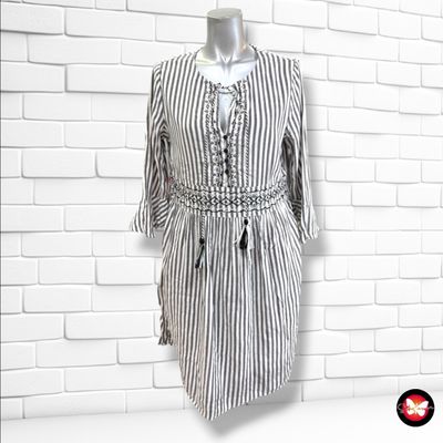 **HOY** Vestido de media manga de rayitas VERO MODA color Blanco y negro Talla S