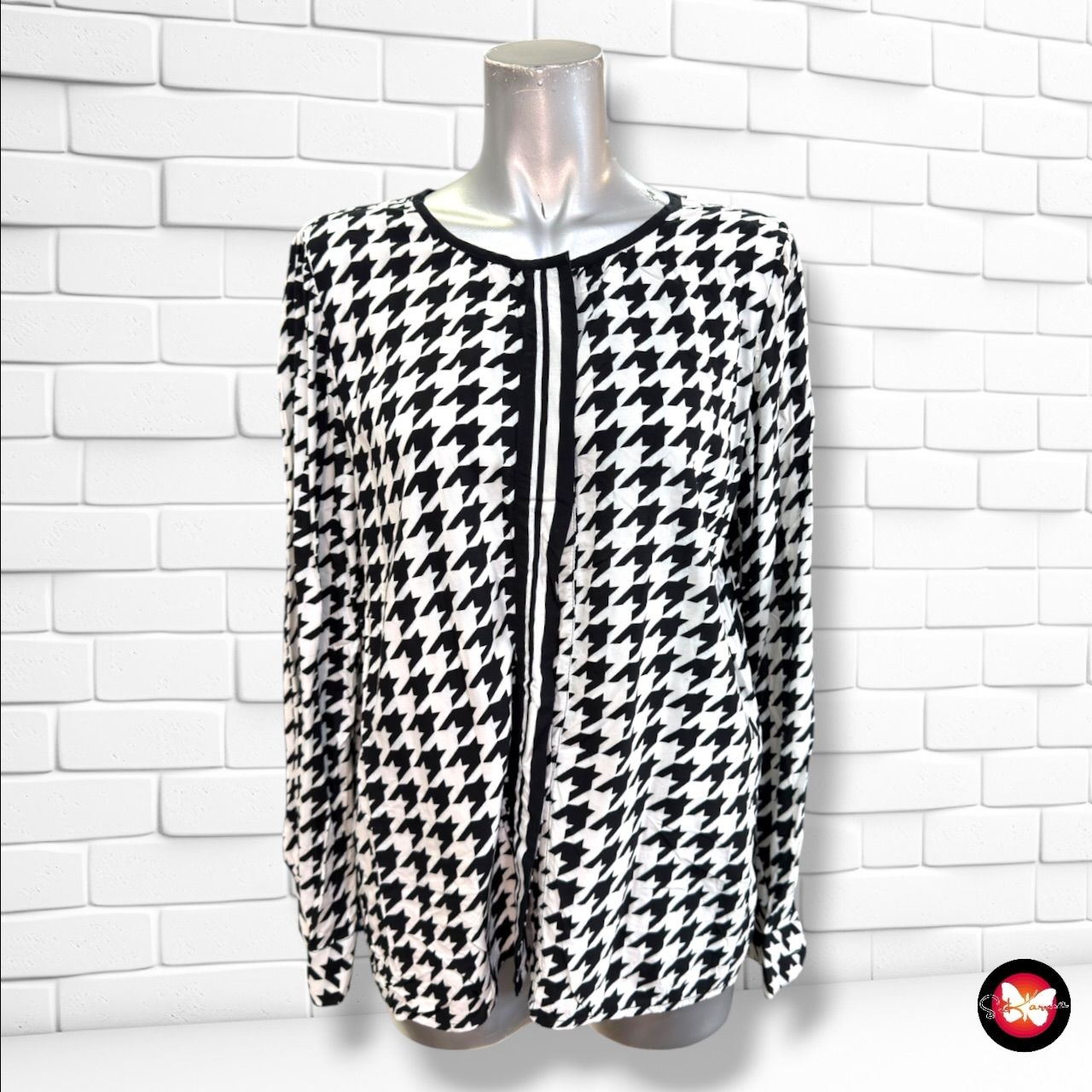 **HOY** Camisa estampado pata de gallo STREET ONE color Negro y blanco Talla 36