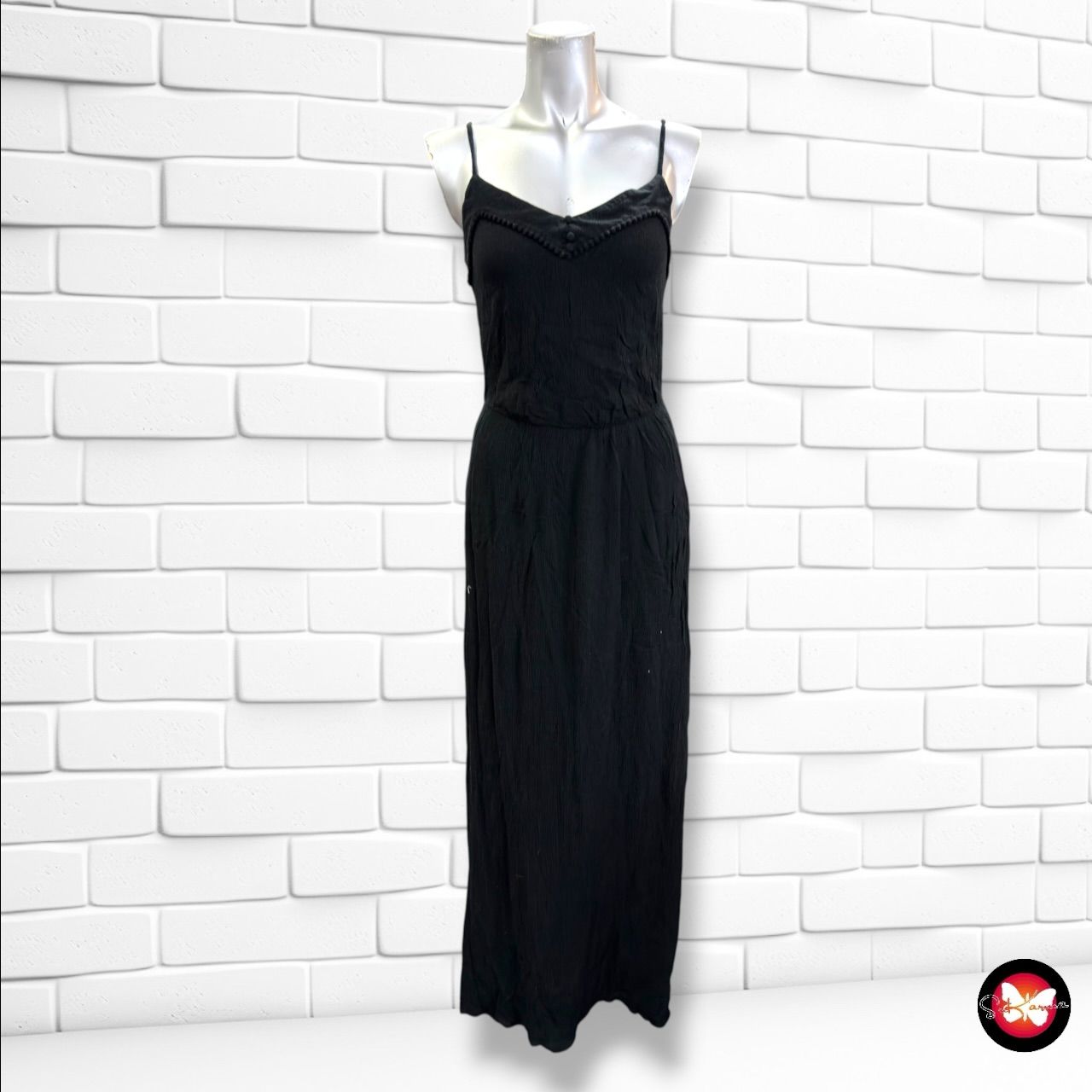 **HOY** Vestido largo de tirantes PROMOD color Negro Talla S
