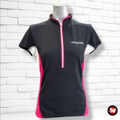 **HOY** Camiseta deportiva ciclista NAKAMURA color Negro, blanco y magenta Talla 38