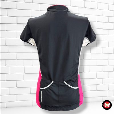 **HOY** Camiseta deportiva ciclista NAKAMURA color Negro, blanco y magenta Talla 38