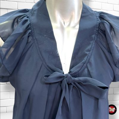 **HOY** Blusa sin mangas con volantes ONLY color Azul marino Talla M