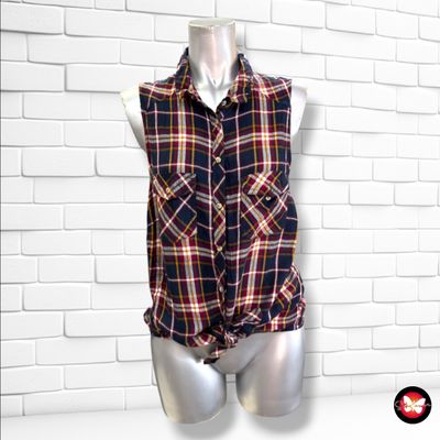 **HOY** Camisa de cuadros con lazo TALLY WEIJL color Azul marino y varios Talla XL (pequeña)