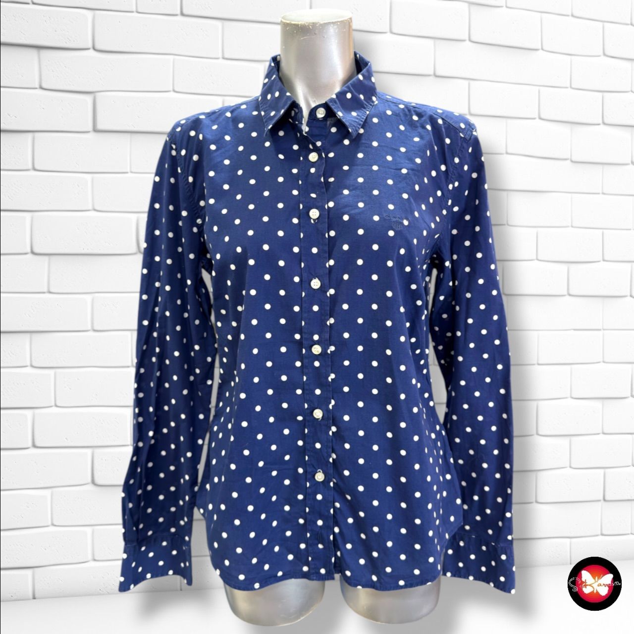 **HOY** Camisa de manga larga GANT color Azul y blanco Talla 40