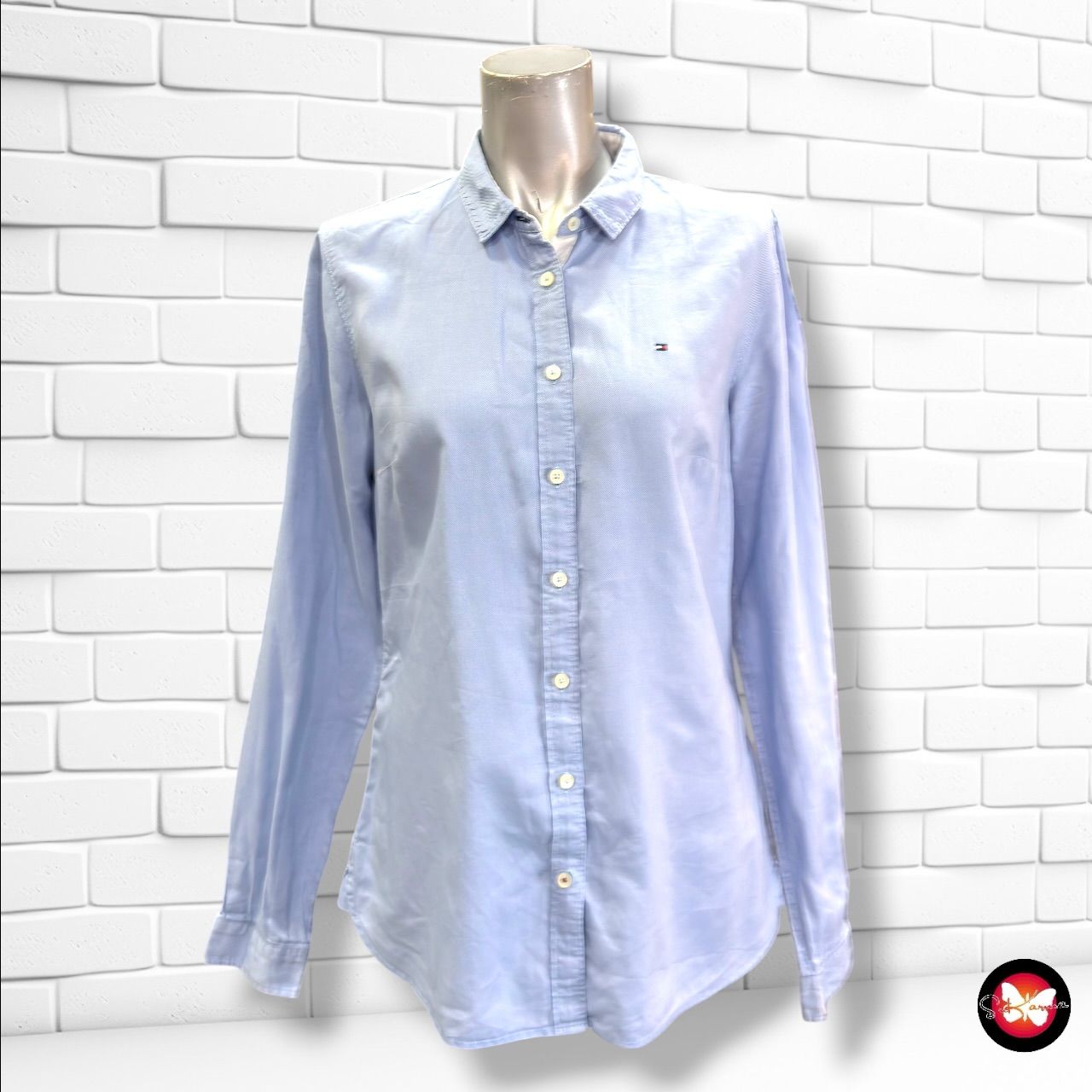 **HOY** Camisa de manga larga TOMMY HILFIGER color Celeste Talla 36 (6 USA)