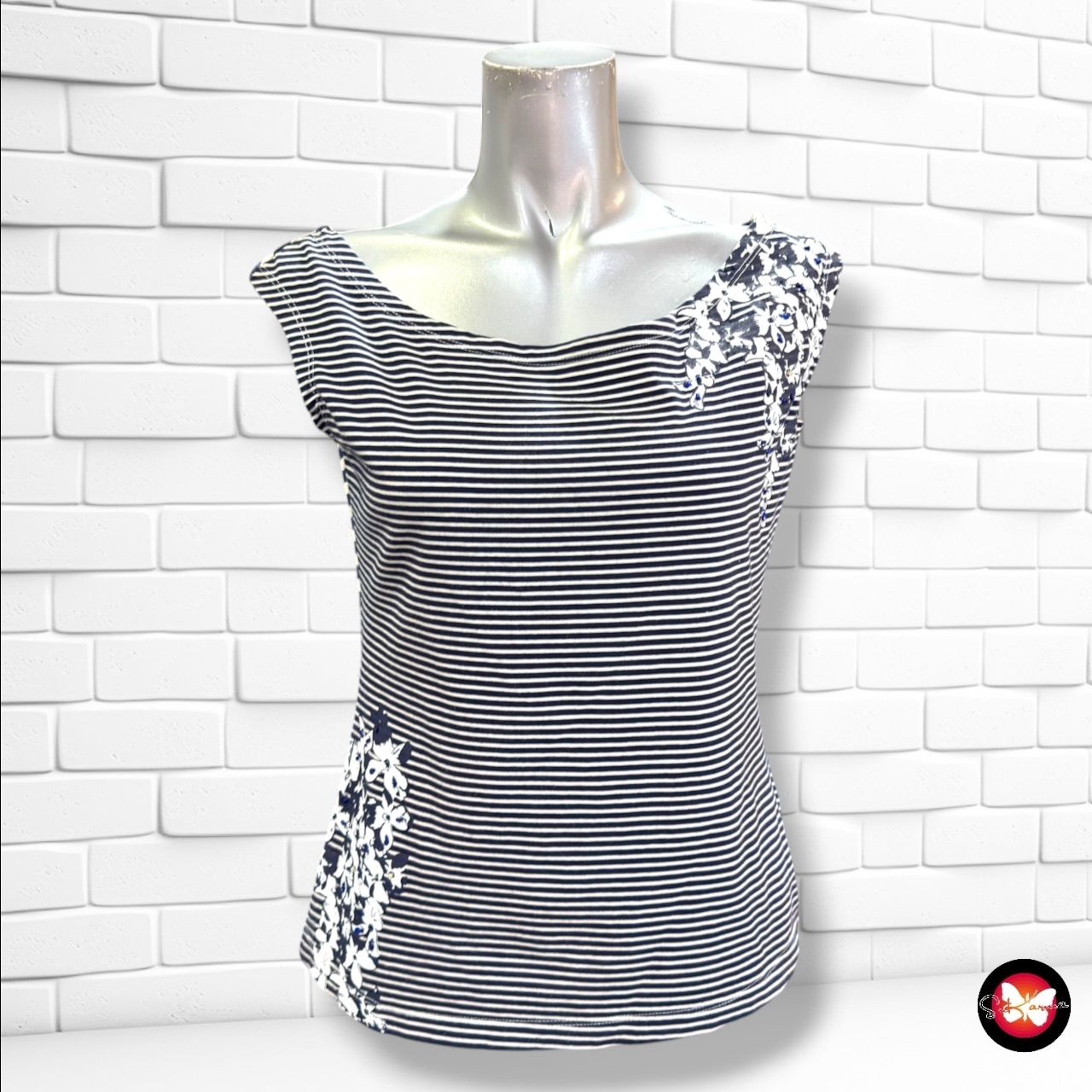 **HOY** Camiseta sin mangas ADOLFO DOMINGUEZ color Azul y blanco Talla S