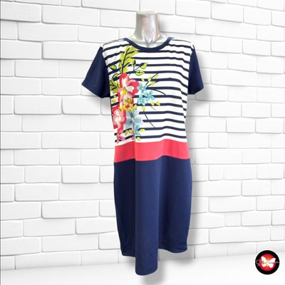 **HOY** Vestido de manga corta FESTA color Azul marino, blanco y varios Talla 46