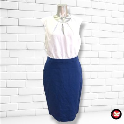 **HOY** Vestido formal ORSAY color Azul y blanco Talla 38