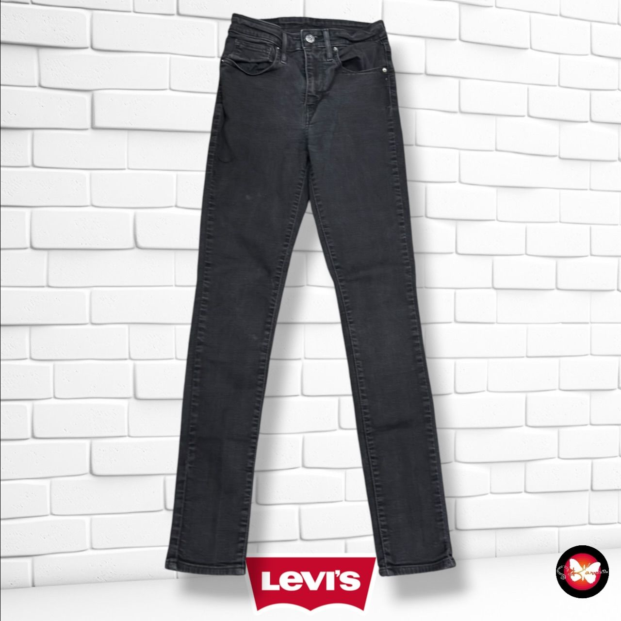 **HOY** Pantalón LEVI’S color Negro vaquero Talla S/M (W27) (pequeña)