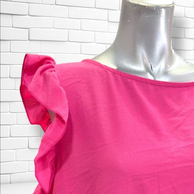 **HOY** Vestido con mangas de volante color Fucsia Talla S