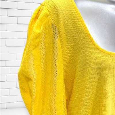 **HOY** Blusa de mangas abullonadas VIOLETA color Amarillo Talla 3XL