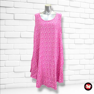 **HOY** Vestido largo de florecitas color Fucsia Talla ÚNICA GRANDE