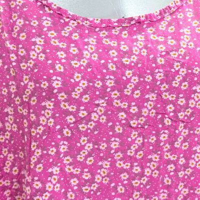 **HOY** Vestido largo de florecitas color Fucsia Talla ÚNICA GRANDE