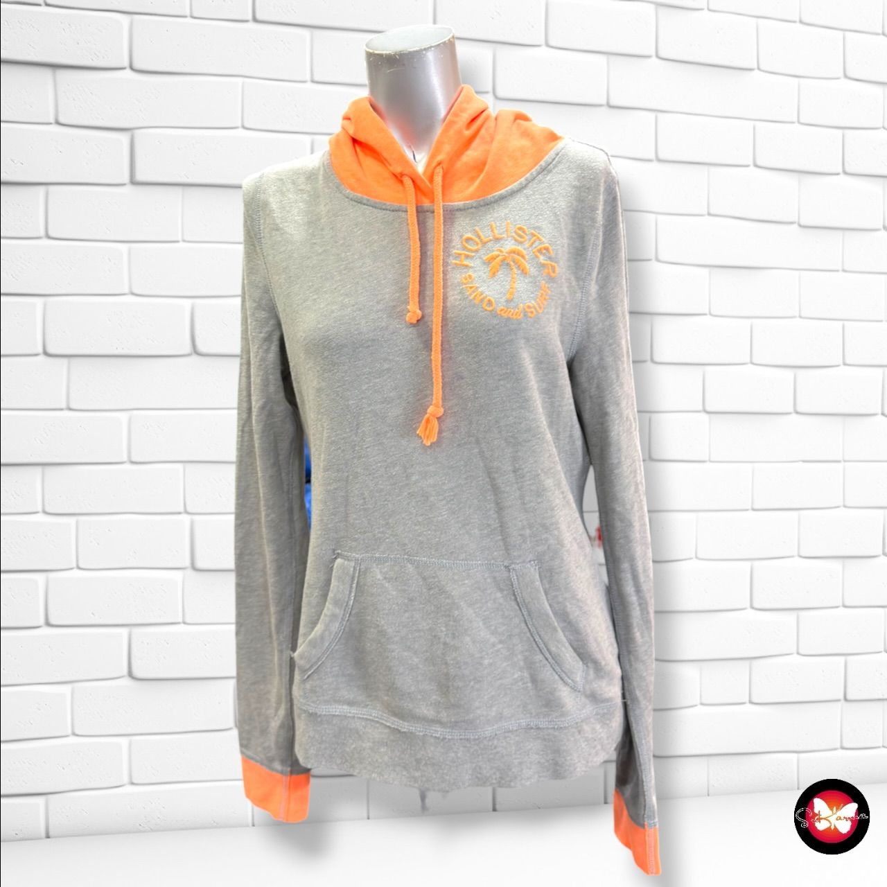 Sudadera HOLLISTER color Gris y naranja Talla S