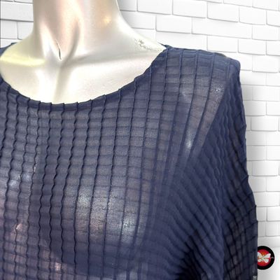 **HOY** Blusa traslúcida ADOLFO DOMINGUEZ color Azul marino Talla 44 (pequeña)