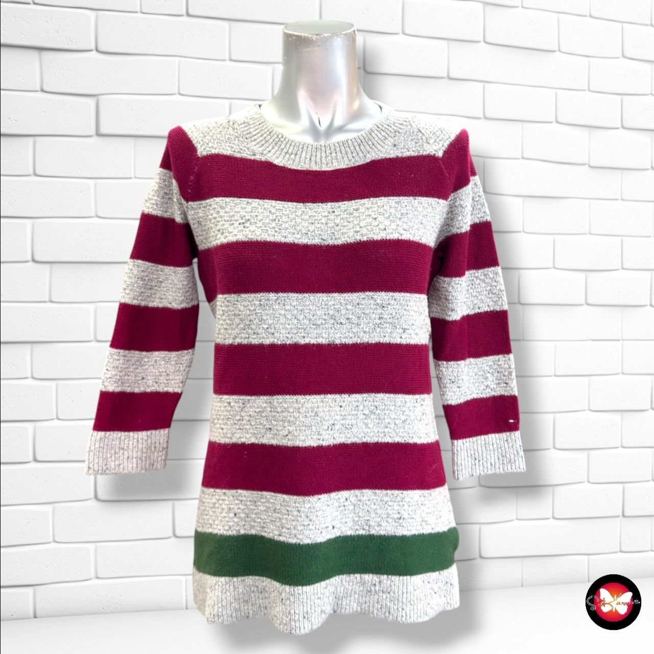 **HOY** Jersey de manga larga TOMMY HILFIGER color Gris, granate y verde Talla S