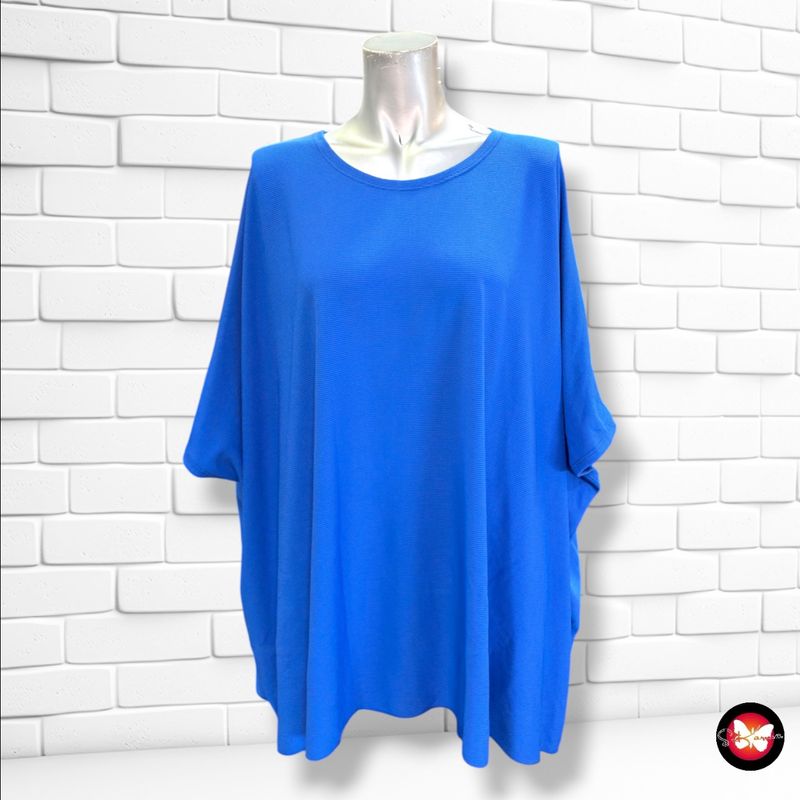 Blusa corte mariposa color Azul Talla ÚNICA GRANDE