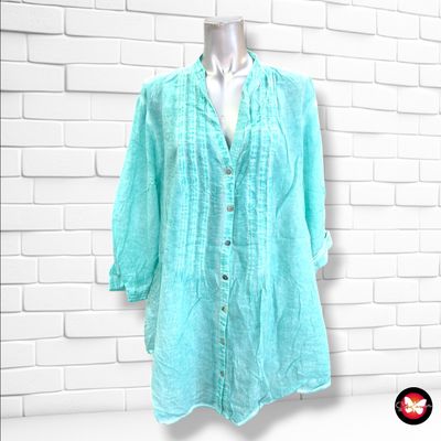 **HOY** Camisa de media manga SAMOON color Turquesa Talla 3XL