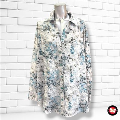 **HOY** Camisa de media manga  color Gris y turquesa Talla 46 (grande)