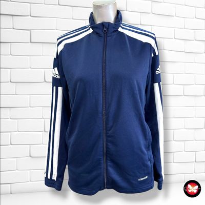 Chaqueta sudadera vintage ADIDAS color Azul marino y blanco Talla 13-14 AÑOS