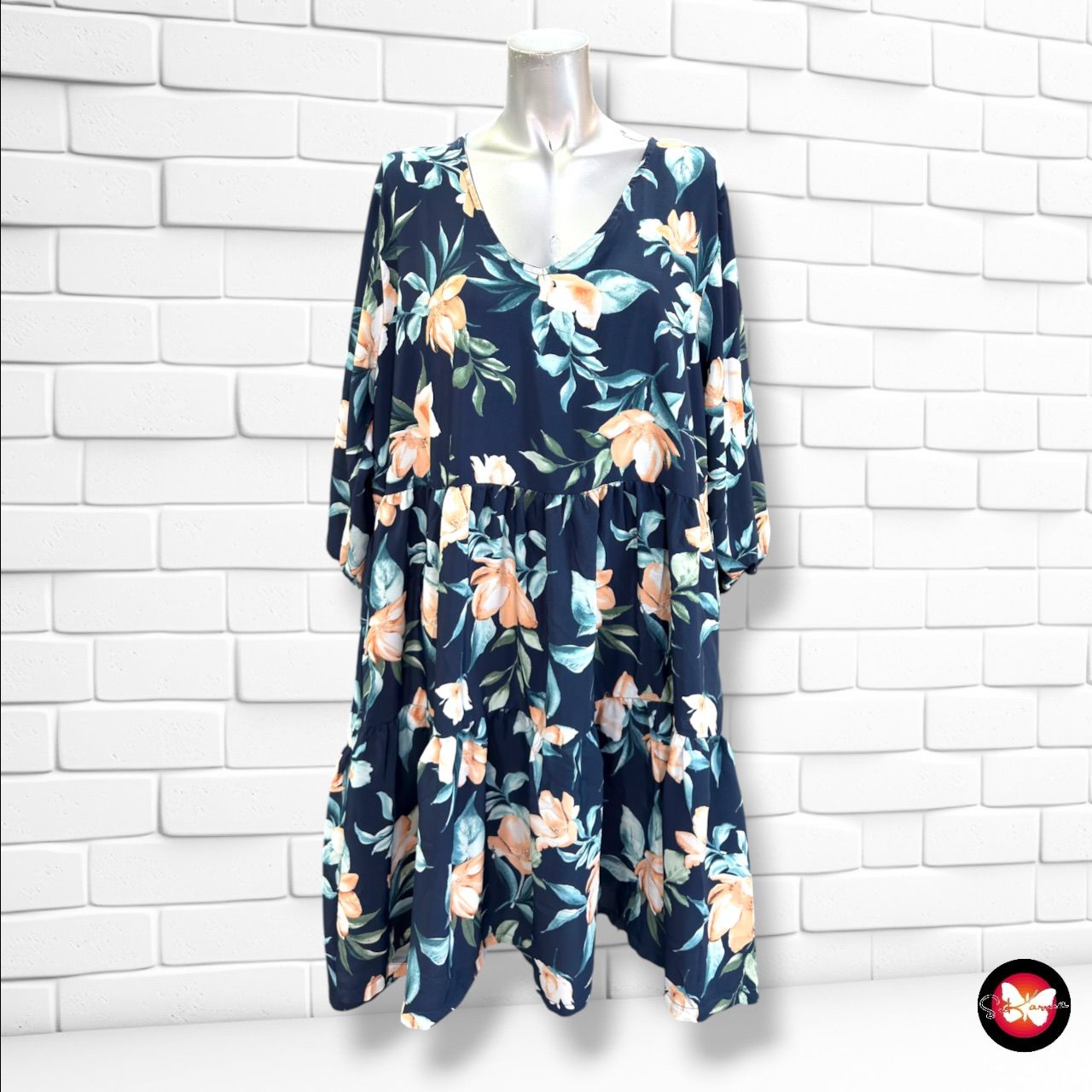 **HOY** Vestido de flores JANINA color Azul y varios Talla 46