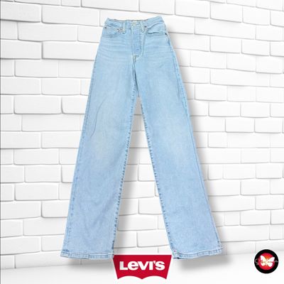 **HOY** Pantalón RIBCAGE STRAIGHT LEVI’S color Azul vaquero Talla XS (W24) (pequeña)