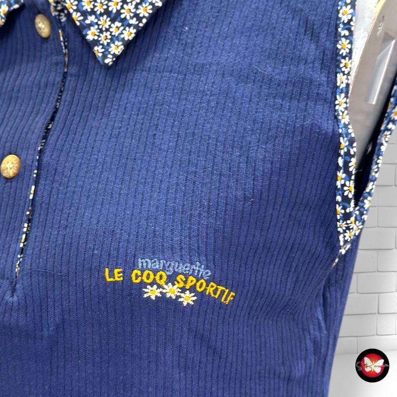 **HOY** Polo sin mangas vintage LE COQ SPORTIF color Azul marino Talla L (pequeña)