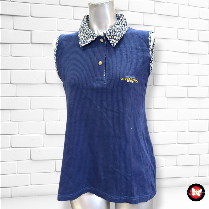 **HOY** Polo sin mangas vintage LE COQ SPORTIF color Azul marino Talla L (pequeña)