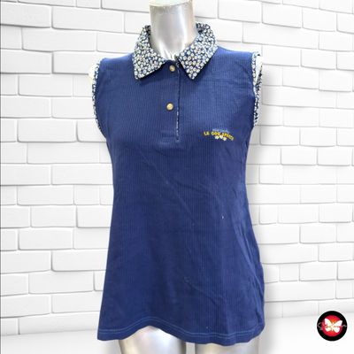 **HOY** Polo sin mangas vintage LE COQ SPORTIF color Azul marino Talla L (pequeña)