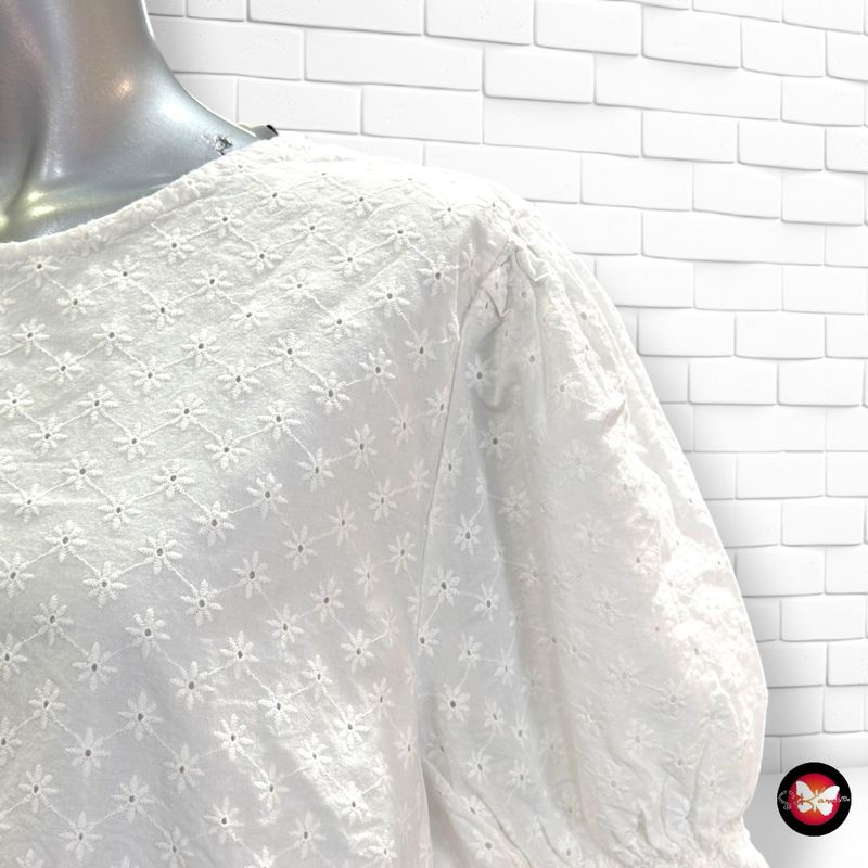 **HOY** Blusa de mangas abullonadas TCHIBO color Blanco Talla 44