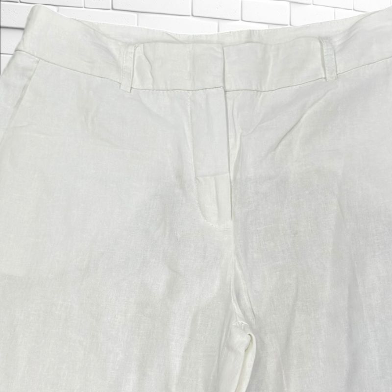 **HOY** Pantalón pirata de lino C&amp;A color Hueso Talla 38/40