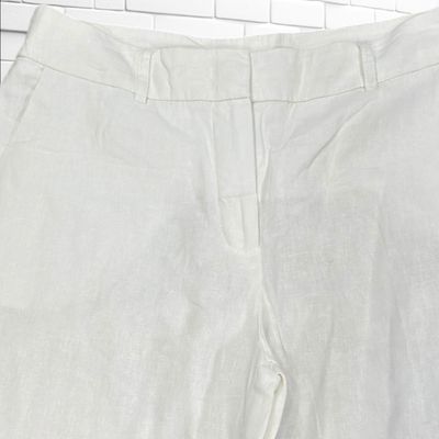 **HOY** Pantalón pirata de lino C&amp;A color Hueso Talla 38/40
