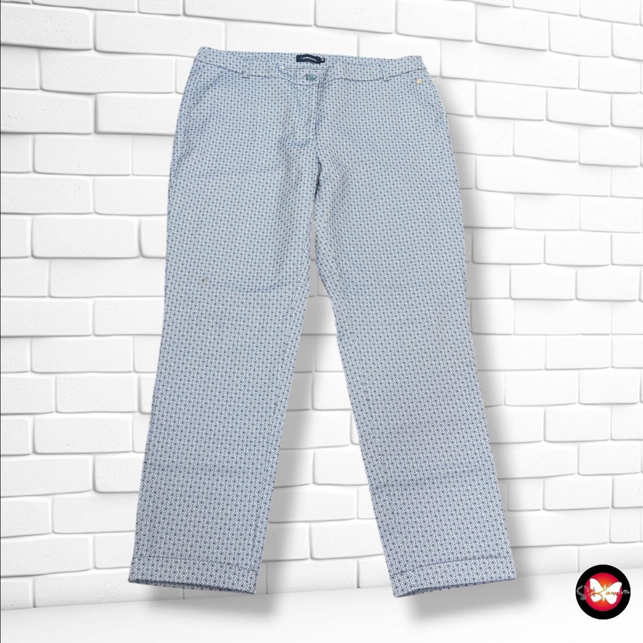 **HOY** Pantalón de vestir TERRE BLEUE color Azul y blanco Talla 44