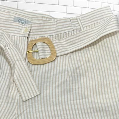 **HOY** Bermudas de lino CHOICE color Blanco y beige Talla 48