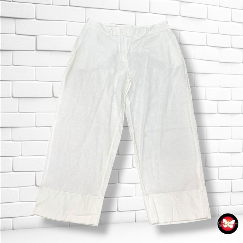 **HOY** Pantalón pirata de lino C&amp;A color Hueso Talla 38/40