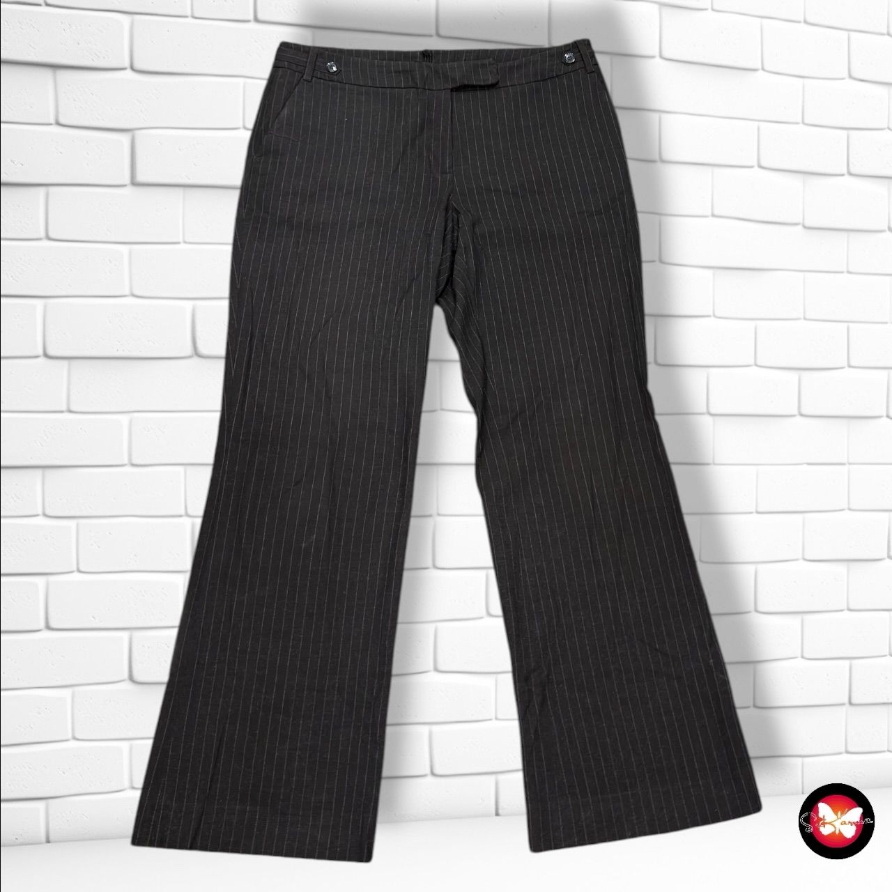 **HOY** Pantalón de vestir de rayitas H&amp;M color Marrón Talla XL
